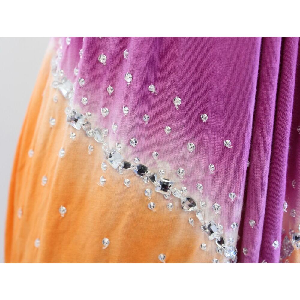 NWT Boston Proper Purple / Pink Tie Dye Printed Embellished Halter Maxi Dress XS - Picture 5 of 9